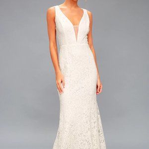 Everly White Lace Maxi Dress